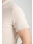 Boggee Pedso Erkek Açık Bej Italyan Yaka Çekmez Likralı %100 Pamuklu Kumaş Slim Fit Polo Yaka Tişört 4