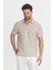 Nikol Erkek Vizon Likralı Pamuk Karışımlı Esneyen Kumaş Spor Yaka Slim Fit Polo Yaka Tişört 1