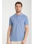 Boggee Pedso Erkek Mavi Italyan Yaka Çekmez Likralı %100 Pamuklu Kumaş Slim Fit Polo Yaka Tişört 1