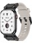 Apple Watch Watch 42MM Titanyum Metal Başlıklı Silikon Kayışlı Resistance Kordon 1