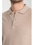 Boggee Pedso Erkek Camel Italyan Yaka Çekmez Likralı %100 Pamuklu Kumaş Slim Fit Polo Yaka Tişört 2