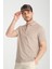 Boggee Pedso Erkek Camel Italyan Yaka Çekmez Likralı %100 Pamuklu Kumaş Slim Fit Polo Yaka Tişört 3
