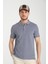 Boggee Pedso Erkek Lacivert Italyan Yaka Çekmez Likralı %100 Pamuklu Kumaş Slim Fit Polo Yaka Tişört 1