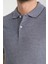 Boggee Pedso Erkek Lacivert Italyan Yaka Çekmez Likralı %100 Pamuklu Kumaş Slim Fit Polo Yaka Tişört 2