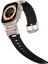 Apple Watch Ultra 49MM Titanyum Metal Başlıklı Silikon Kayışlı Resistance Kordon 5