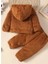 x Ipek Atlas Erkek Kız Bebek Çocuk Kapüşonlu Peluş Ikili Takım 2