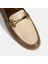 Koyu Gri Kadın Metal Aksesuarlı Slip-On Rugan Loafer 5