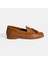Taba Kadın Püskül Detaylı Slip-On Deri Loafer 1