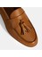 Taba Kadın Püskül Detaylı Slip-On Deri Loafer 5