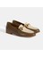 Koyu Gri Kadın Metal Aksesuarlı Slip-On Rugan Loafer 2