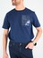 Sıfır Yaka Bisiklet Yaka Penye Likralı Lacivert Erkek Tshirt 1