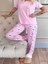 Pembe Tavsan Desenli Milan Kumaş Pijama Takımı 1