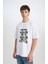 Kısa Kollu Tişört Unisex Erkek Kadın Baskılı Oversize Text T-Shirt 1