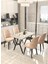 Pia 70x110 cm Beyaz Mutfak Masası, Masa Sandalye Takımı, Masa Takımı, 4 Cappucino Sandalye 1