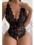 Mulvxley LEY02 Özel Bölgesi Açık Dantelli Siyah Babydoll TM1277 (Mulvix) 2