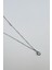 Yuvarlak Zirkon Taşlı 18 Ayar Altın Kaplama 44 cm Gümüş Kolye 1