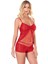 Aria's Closet Kırmızı Jakarlı Babydoll Şort Takımı 2