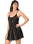 Aria's Closet Siyah Kısa Saten Gecelik 1