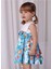 Kız Bebek Baskılı Saten Elbise 5023 1