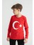 Çocuk Garson Türk Bayrağı Baskılı Tişört 324318 2