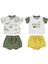Erkek Bebek Tişört Şort 4 Lü Set 1657 2
