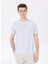 Bisiklet Yaka Jakarlı Açık Mavi Erkek T-Shirt F5SM-TST 2733 3