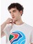 D5SM-TST3876 Kırık Beyaz Bisiklet Yaka Relaxed Baskılı Erkek T-Shirt 2