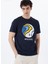 D5SM-TST3876 Lacivert Bisiklet Yaka Relaxed Baskılı Erkek T-Shirt 1