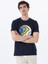 D5SM-TST3876 Lacivert Bisiklet Yaka Relaxed Baskılı Erkek T-Shirt 3