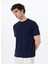 D5SM-TST3843 Lacivert Bisiklet Yaka Relaxed Düz Erkek T-Shirt 1