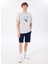 D5SM-TST3774 Gri Bisiklet Yaka Relaxed Baskılı Erkek T-Shirt 2