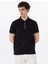 D5SM-TST3718 Siyah Relaxed Düz Erkek Polo T-Shirt 1