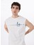 D5SM-TST3801 Beyaz Bisiklet Yaka Relaxed Baskılı Erkek T-Shirt 1