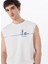 D5SM-TST3801 Beyaz Bisiklet Yaka Relaxed Baskılı Erkek T-Shirt 2