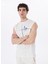 D5SM-TST3801 Beyaz Bisiklet Yaka Relaxed Baskılı Erkek T-Shirt 4