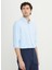 Slim Fit Düğmeli Yaka Mavi Erkek Gömlek ACE020252171_MAV 1