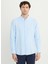 Slim Fit Düğmeli Yaka Mavi Erkek Gömlek ACE020252171_MAV 3