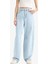 Baggy Fit Yüksek Bel Düz Paça Jean Pantolon E1684AX25SM 1