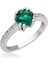 Gümüş Yeşil Baget Tek Taş Kadın Yüzük 1