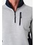 Regular Fit 3 Cepli Yandan Büzgülü Dik Yaka Pamuk Erkek SWEATSHIRT-PIN-1043 2