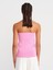 10739 Straplez Düğmeli Triko Top-Pembe 2