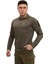 Polo Yaka Uzun Kol Taktik Erkek T-Shirt, Haki Renk, Mikrofiber Kumaş 1