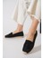 Green Mod 312 Kadın Hasırlı Taşlı Espadril Babet Siyah 2
