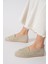 Green Mod 312 Kadın Hasırlı Taşlı Espadril Babet Bej 2