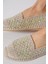 Green Mod 312 Kadın Hasırlı Taşlı Espadril Babet Bej 4