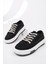 CARİNA Kalın Taban Keten Kumaş Bağcıklı Kadın Günlük Sneaker Spor Ayakkabı 1
