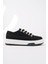 CARİNA Kalın Taban Keten Kumaş Bağcıklı Kadın Günlük Sneaker Spor Ayakkabı 3