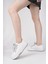 CARİNA Kalın Taban Keten Kumaş Bağcıklı Kadın Günlük Sneaker Spor Ayakkabı 6