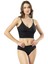 6437 Kadın Askılı Pedli Toparlayacı Etkili Crop Top Büstiyer Siyah 1