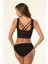 6415 Kadın Siyah Kalın Askılı Classic Design Büstiyer Crop Siyah 1